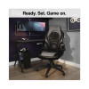 Vortex Bonded Leather Gaming Chair, Supports Up To 301 Lbs, 17.9" To 21.6" Seat Height, Gray/Black Back, Black Base