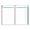Elizabeth Weekly/Monthly Planner, 8.5 x 5.5, Floral Artwork, Blue Cover, 12-Month (Jan-Dec): 2026
