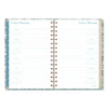 Elizabeth Weekly/Monthly Planner, 8.5 x 5.5, Floral Artwork, Blue Cover, 12-Month (Jan-Dec): 2026