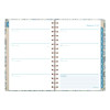 Elizabeth Weekly/Monthly Planner, 8.5 x 5.5, Floral Artwork, Blue Cover, 12-Month (Jan-Dec): 2026