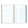 Elizabeth Weekly/Monthly Planner, 8.5 x 5.5, Floral Artwork, Blue Cover, 12-Month (Jan-Dec): 2026