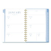 Weekly/Monthly Calista Floral Planners, 8.5 x 5.5, Floral Artwork, Blue/Purple/Green Cover, 13-Month: Jan 2026 To Jan 2027