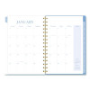 Weekly/Monthly Calista Floral Planners, 8.5 x 5.5, Floral Artwork, Blue/Purple/Green Cover, 13-Month: Jan 2026 To Jan 2027