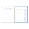 Weekly/Monthly Calista Floral Planners, 11 x 8.5, Floral Artwork, Blue/Purple/Green Cover, 13 Month: Jan 2026 To Jan 2027