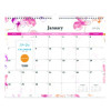 Lindley Monthly Wall Calendar, Floral Artwork, 15 x 12, White/Pink/Red Sheets, 12-Month (Jan To Dec): 2026