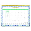 Tile Monthly Desk Pad Calendar, Geometric Artwork, 22 x 17, White/Blue/Green Sheets, 12-Month (Jan To Dec): 2026