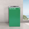 29 Gallon Trash/Recycling Cans, Steel, Green Recycling Can With Mixed Lid, Black Trash Can With Square Lid