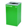 29 Gallon Trash/Recycling Cans, Steel, Green Recycling Can With Mixed Lid, Black Trash Can With Square Lid