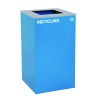 29 Gallon Trash/Recycling Cans, Steel, Blue Recycling And Black Trash Cans w/Square Lid, Green Mixed Recycling Can Mixed Lid