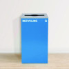 29 Gallon Trash/Recycling Cans, Steel, Blue Recycling And Green Mixed Recycling Can w/Mixed Lids, Black Trash Can w/Sq Lid