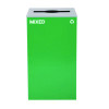 29 Gallon Trash/Recycling Cans, Steel, Blue Recycling And Green Mixed Recycling Can w/Mixed Lids, Black Trash Can w/Sq Lid