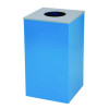29 Gallon Trash/Recycling Cans, Steel, Blue Mixed Recycling Can w/Circle Lid, Green Compost And Black Trash Cans w/Sq Lids