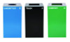 29 Gallon Trash/Recycling Cans, Steel, Blue Cans/Bottles With Circle Lid, Green Compost And Black Trash Cans With Square Lids