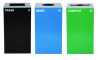 29 Gallon Trash/Recycling Cans, Steel, Blue Mixed Recycling w/Circle Lid, Green Compost w/Mixed Lid, Black Trash w/Square Lid