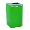 29 Gallon Trash/Recycling Cans, Steel, Blue Recycling Can w/Circle Lid, Green Recycling w/Mixed Lid, Black Trash w/Square Lid