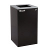 29 Gallon Trash/Recycling Cans, Steel, Blue Cans/Bottles Recycling With Mixed Lid, Black Trash Can With Square Lid
