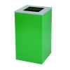 29 Gallon Trash/Recycling Cans, Steel, Green Recycling Can With Square Lid, Black Trash Can With Square Lid