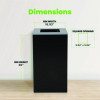 29 Gallon Trash/Recycling Cans, Steel, Black Can With Square Lid