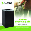 29 Gallon Trash/Recycling Cans, Steel, Black Can With Square Lid