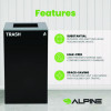 29 Gallon Trash/Recycling Cans, Steel, Black Trash Can With Square Lid