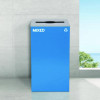 29 Gallon Trash/Recycling Cans, Steel, Blue Mixed Recycling Can With Mixed Lid