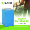 29 Gallon Trash/Recycling Cans, Steel, Blue Recycling Can With Mixed Lid