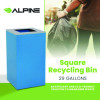 29 Gallon Trash/Recycling Cans, Steel, Blue Can With Square Lid