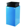 29 Gallon Trash/Recycling Cans, Steel, Blue Mixed Recycling Can With Square Lid