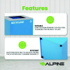 29 Gallon Trash/Recycling Cans, Steel, Blue Recycling Can With Square Lid