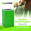 29 Gallon Trash/Recycling Cans, Steel, Green Can With Mixed Lid