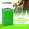 29 Gallon Trash/Recycling Cans, Steel, Green Recycling Can With Mixed Lid