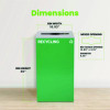 29 Gallon Trash/Recycling Cans, Steel, Green Recycling Can With Mixed Lid