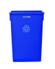 Slim 23 Gallon Recycling Bin, Plastic, Blue