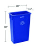 Slim 23 Gallon Recycling Bin, Plastic, Blue