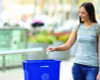 Slim 23 Gallon Recycling Bin, Plastic, Blue