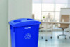 Slim 23 Gallon Recycling Bin, Plastic, Blue