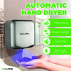 Hemlock Commercial 220V Automatic Hand Dryer, 6.68 x 11.41 x 12.31, Silver