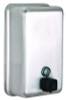 Vertical Manual Surface-Mounted Stainless Steel Liquid Soap Dispenser, 40 Oz, 2.8 x 4.8 x 8.1, Brushed Stainless Steel