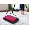 Manual Triple Brush Carpet And Floor Sweeper, 42.5" Handle, Red