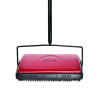 Manual Triple Brush Carpet And Floor Sweeper, 42.5" Handle, Red