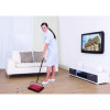 Manual Triple Brush Carpet And Floor Sweeper, 42.5" Handle, Red