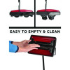 Manual Triple Brush Carpet And Floor Sweeper, 42.5" Handle, Red