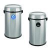 17 Gallon Stainless Steel Indoor Recycling Receptacle And Trash Station Swivel Lids