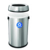 17 Gallon Stainless Steel Open Top Recycling Bin Receptacle