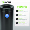 27 Gallon Stainless Steel Recycling Can, Black
