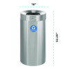 27 Gallon Stainless Steel Recycling Can, Brushed Stainless Steel