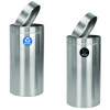 27 Gallon Stainless Steel Recycling Can And Trash Receptacle, Brushed Stainless Steel