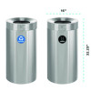 27 Gallon Stainless Steel Recycling Can And Trash Receptacle, Brushed Stainless Steel