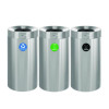 27 Gallon Stainless Steel Compost Bin, Recycling Can And Trash Receptacle, Brushed Stainless Steel