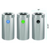 27 Gallon Stainless Steel Compost Bin, Recycling Can And Trash Receptacle, Brushed Stainless Steel